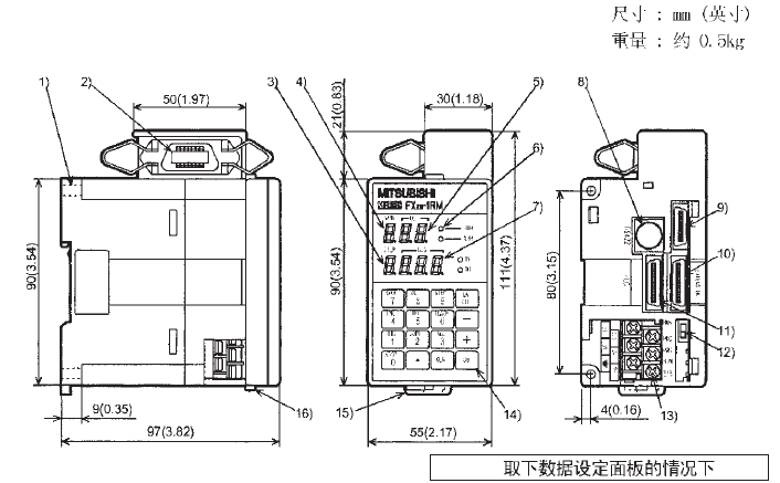 FX2N-1RM-E-SET尺寸說明 FX2N-1RM-E-SET尺寸說明